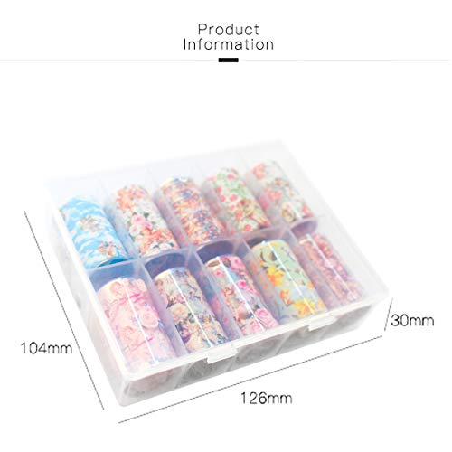 Nail Foil Transfer Sheets with Angel Variation - 10 Designs for Nail Art DIY