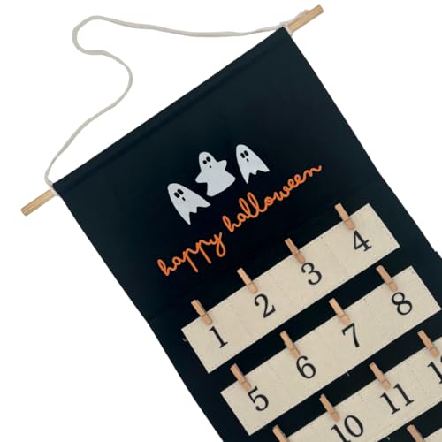 Halloween Photo Countdown Calendar with Clips - Reusable Spooky Season Decor