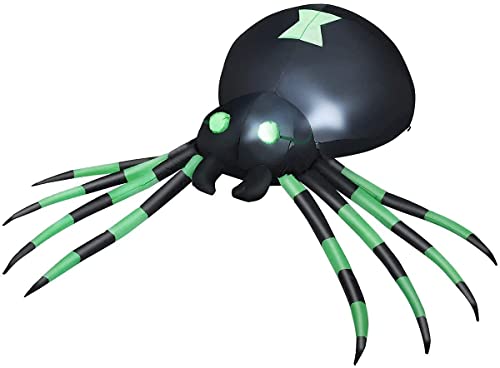 Inflatable Halloween Spider with LED Lights for Outdoor Indoor Yard Decor - 6 Ft