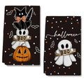 Halloween Kitchen Towels Black Cat Pumpkin Ghost Dish Towels 18x26