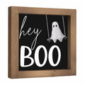 Halloween Ghost Sign - Hey Boo Wall Decor Tiered Tray Black-8