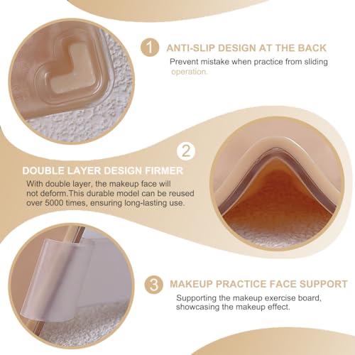 Makeup Mannequin Face Board Kit - 3D Silicone Practice Face for Eyelash & Eye Shadow