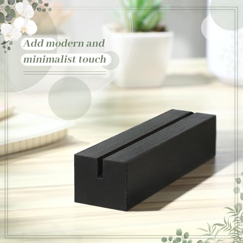 Acrylic Black Place Card Holders 4.6 x 1.1 Inch - Pack of 3 - Wedding & Event Table Sign Stands