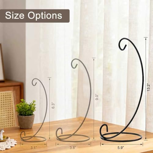 Black 13in Ornament Display Stands - Heavy Glass Witch Ball Holder, 6 Pack