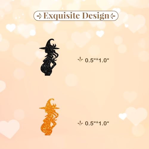 120pcs Witch Confetti for Baby Shower Party Decorations - Black & Orange Glitter Scatter