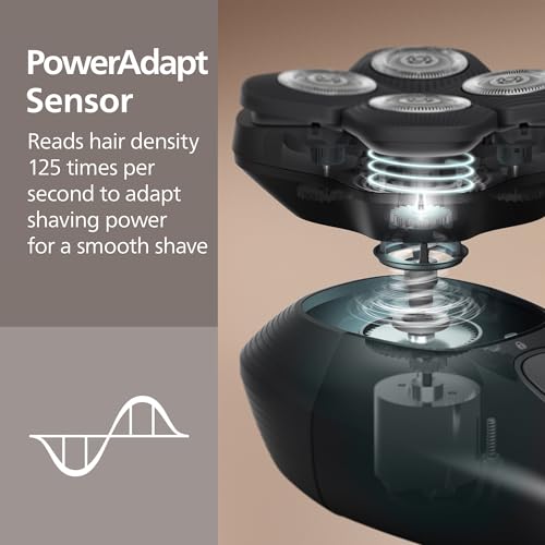 Electric Head Shaver Pro 9000 Series with Black Variation, 360° Flexing Head & Travel Case