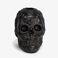 Gothic Skull Candle Holder - Black Day of the Dead Halloween Decor - 3.75x4.25 Inches