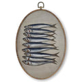 Coastal Sardine Fish Wall Art Decor - Retro Nautical Canvas Artwork, 8.6x11.4 Inch