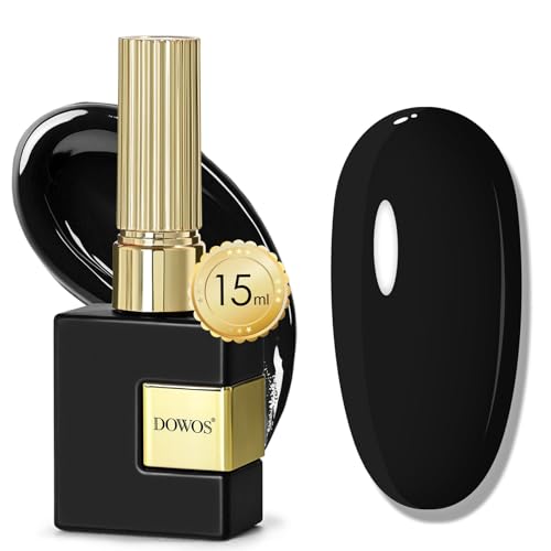 Black 15ML Gel Nail Polish - Same Color Soak Off Gel for Manicure & DIY