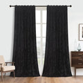 Black Velvet Curtains 84 Inches Long 52W x 84L Pack of 2 - Elegant Home Drapes