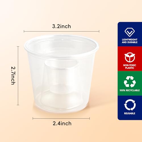 Clear Disposable Bomber Shot Cups 500 Pack - Reusable Plastic Jager Bomb Glasses