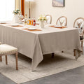 Rectangle Table Cloth 156x90 Inches Beige Faux Linen Waterproof Elegant Cover