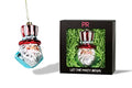 Patriotic Santa Glass Ornament - Holiday Christmas Tree Decor - Party Rock