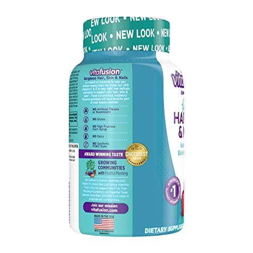 Vitafusion Gorgeous Hair, Skin & Nails Multivitamin Gummy Vitamins, 100ct (Pack of 2)
