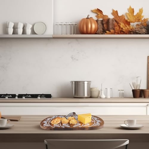 Pumpkin Shaped Acacia Wood Cutting & Serving Board - Autumn Decor