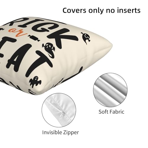 Halloween Throw Pillow Covers 18x18 Set of 2 - Outdoor Spooky Decorative Pillow Covers