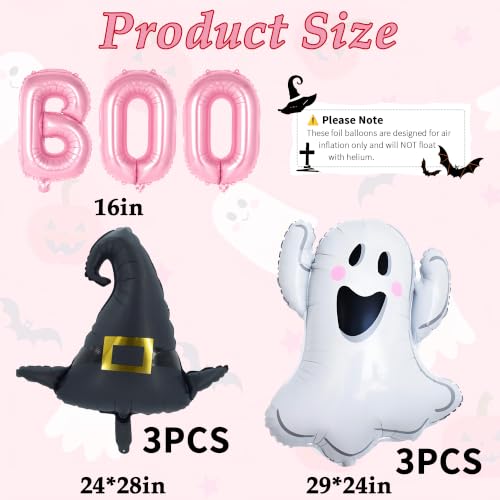 Halloween Balloon Set with BOO Ghost & Witch Hat Decorations
