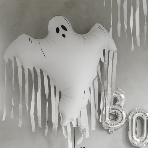 Large Ghost Balloon for Halloween Party Decor - White Foil Balloon 36.6 x 33.8 Inches