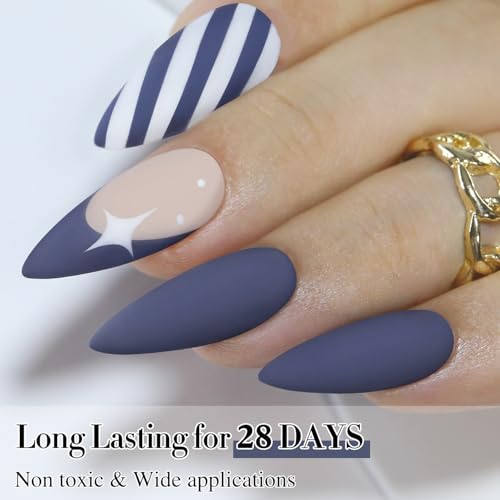 Double Rhythm 15ML Gel Nail Polish - Deep Blue Gray, Soak Off, DIY Manicure, Variation: Navy Gray