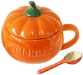 Cute Pumpkin Ceramic Coffee Mug 8.5oz with Spoon - Fall Kitchen Decor