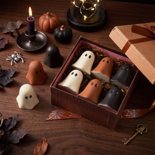 Mini Halloween Ghost Figurines - Terracotta Resin Set of 9 for Decorations