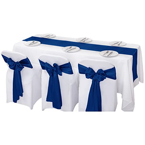 Royal Blue Satin Table Runner 12x108 Inches 24 Pack for Weddings & Events
