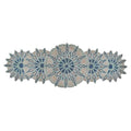 Hand Beaded Silver Green Table Runner 13x36 Inch Accent Decor