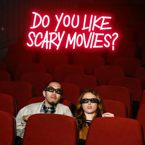 Halloween LED Neon Sign Do You Like Scary Movies SY-scarymovies-red - Spooky Party Decor
