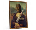 Funny Parody Mona Lisa Wall Art - Humorous Celebrity Painting, 12"L x 16"W - Dark Humor Canvas