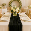 10FT Black Cheesecloth Table Runner - Rustic Boho Wedding & Party Decor - Black / 10ft x 1pcs