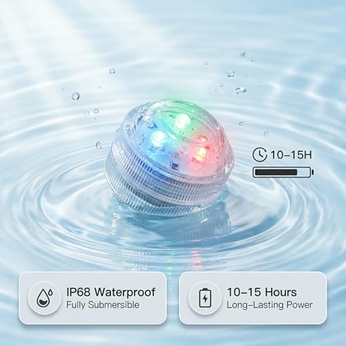 Waterproof RGB Submersible LED Lights with Remote for Pool Fountain Vase