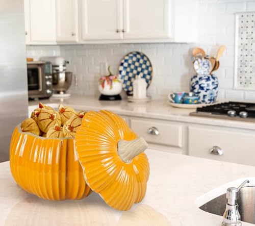 Halloween Give Thanks Pumpkin Cookie Jar - Textured Pumpkin, Fall Decor