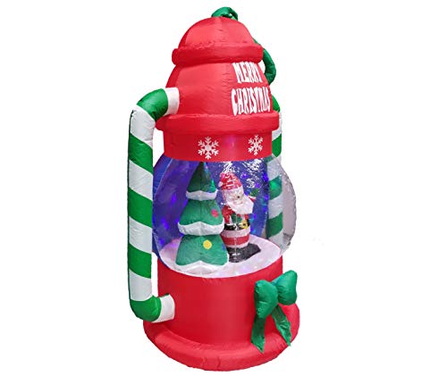 6 Ft Lighted Christmas Inflatable Lantern with Santa and Tree - Outdoor Holiday Decor