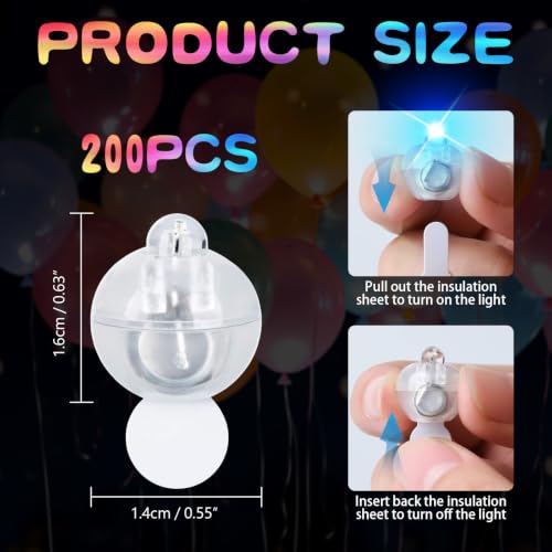 Multicolor Mini LED Balloon Lights 200 Pcs Waterproof Party Decor & Lanterns