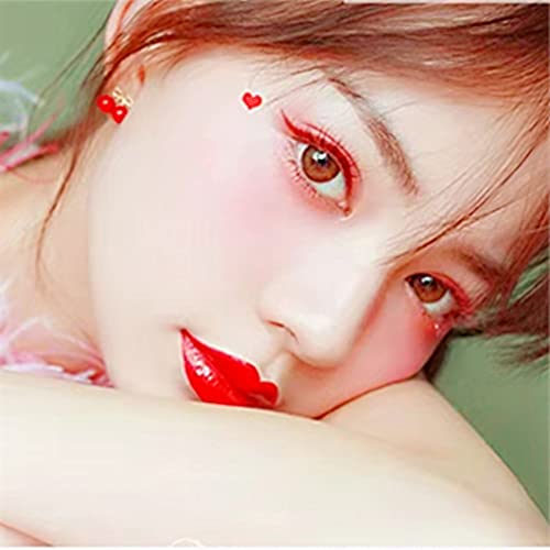 Heart Stamp Liquid Eyeliner Set - Red Waterproof Double-Side Makeup Pen - Halloween & Daily Eye Makeup