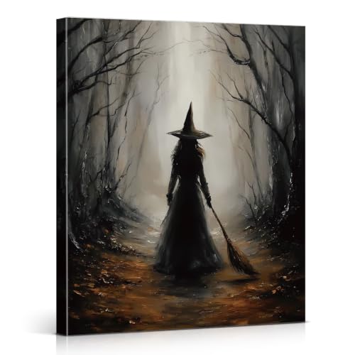 Gothic Witch Halloween Wall Art - Dark Moody Halloween Wall Decor - Art-4