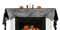 Halloween Spiderweb Lace Fireplace Mantel Decor 18x96 Inch Black Scarf