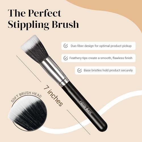 Keshima Duo Fiber Stipple Brush for Flawless Makeup Application