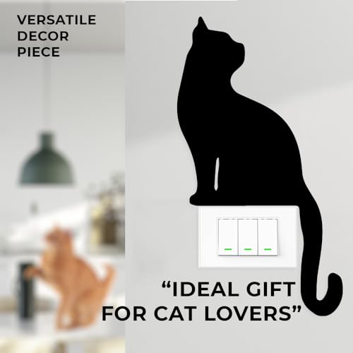 Black Cat Door Corner Decor - 9 Inch Funny Cat Lover Gift for Women & Mom