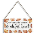 Give Thanks With a Grateful Heart Thanksgiving Wooden Wall Plaque 12x6 Inch Home Decor