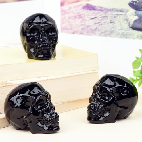 Black Obsidian Crystal Skull Decor 2 Inch Hand-Carved Spiritual Gift