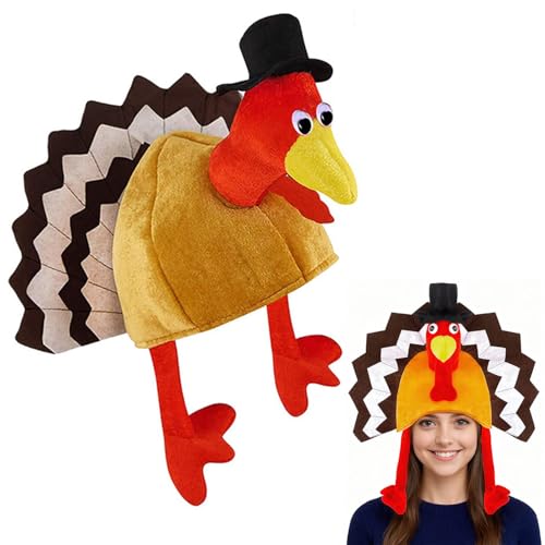 Adult Thanksgiving Turkey Hat Plush Cosplay Party Costume Accessory