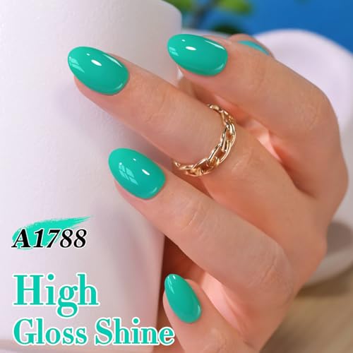 Double Rhythm 15ML Gel Nail Polish - Deep Mint Sheer Color, Soak-Off, Salon & DIY