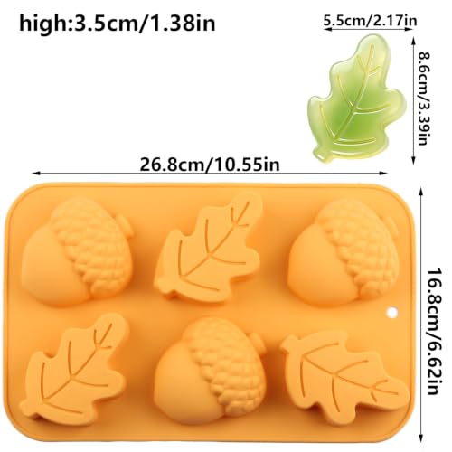 6 Cavity Halloween Thanksgiving Silicone Chocolate Molds - Food Grade, Non-Stick