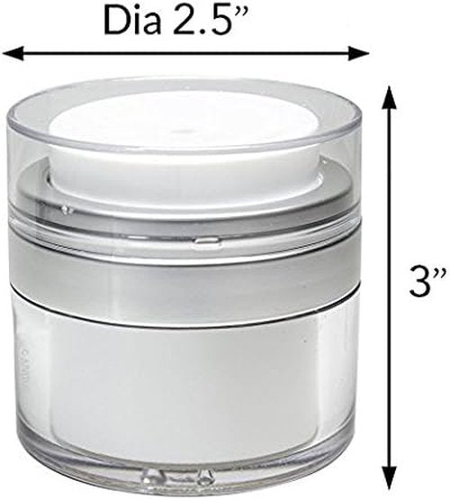 Airless Cosmetic Jar - Refillable Travel Makeup Container for Foundation & Creams | Leak-Proof Design | 1.7 oz
