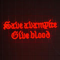 Red Save A Vampire Give Blood Neon Sign - Dimmable Gothic Horror Wall Decor for Home Bar Bedroom Halloween Spooky Gift