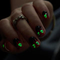 CurvLife Short Square Halloween Glow-in-the-Dark Press-On Nails - Crypt Glow
