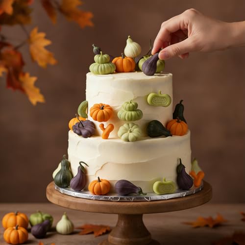 Purple Fall Pumpkin Silicone Mold for Cake Decoration & Candy, 15 Cavities