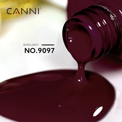 CANNI Dark Red Gel Nail Polish - Burgundy Red Soak Off UV Gel, High Gloss, 1Pc