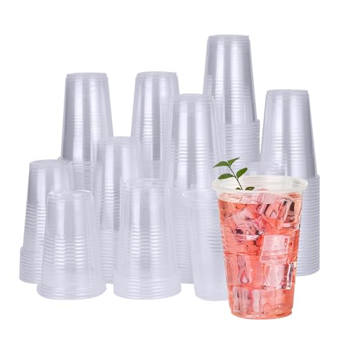 Disposable Plastic Cups 9 oz - Clear Bulk Pack of 2000 for Weddings & Parties - Variation of 9 oz 2000 Pack